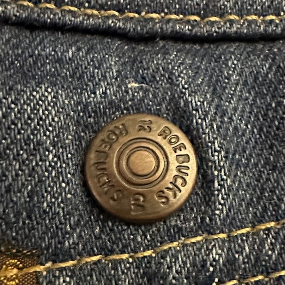 Vintage Sears Roebuck Western Wear Denim Sherpa Lined Snap Front Vest Men's 44R - Picture 9 of 13